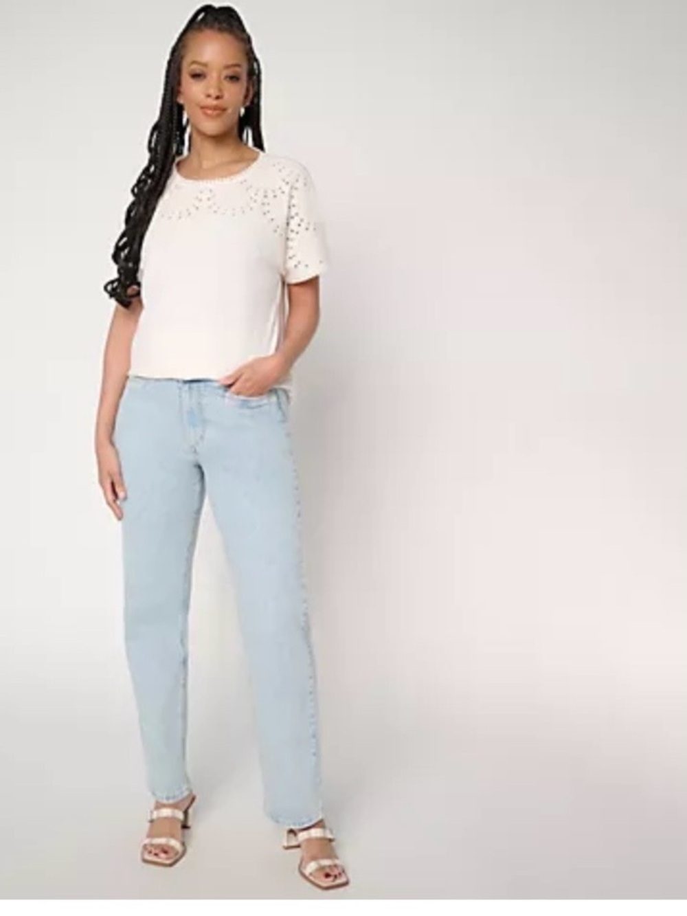 Beautiful lawrence zarian jeans, straight leg blue wash